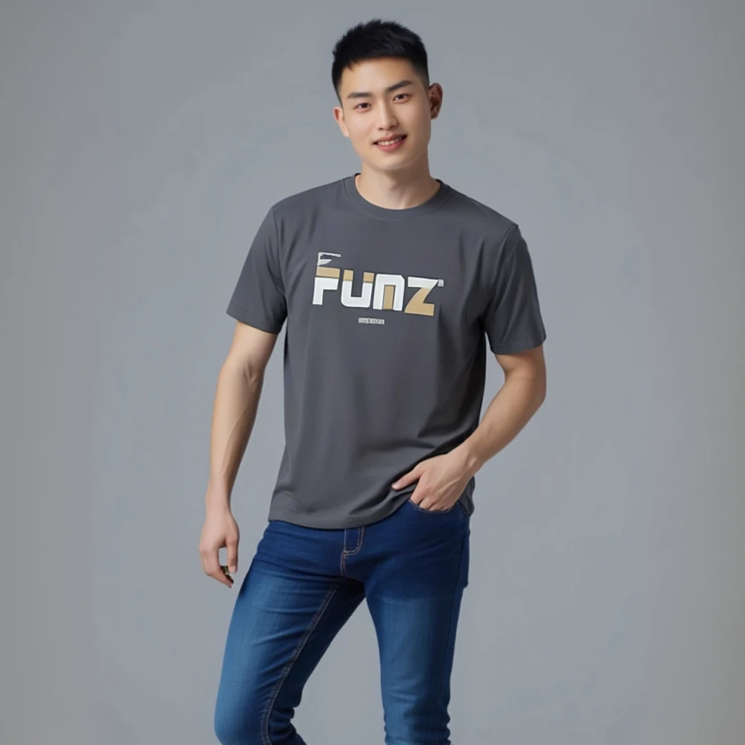 2025年新款短袖男士休闲T恤时尚圆领百搭潮牌夏季宽松轻奢6111