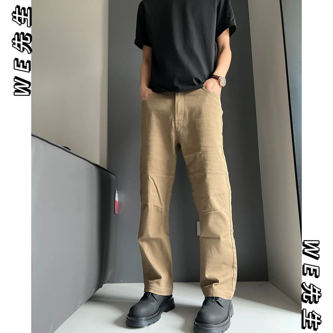 新款秋冬美式休闲裤水洗弹力复古工装裤修身立体剪裁百搭男士长裤