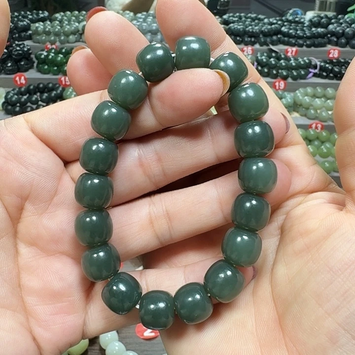 未镶嵌手链和田玉新疆且末蓝老型卡12