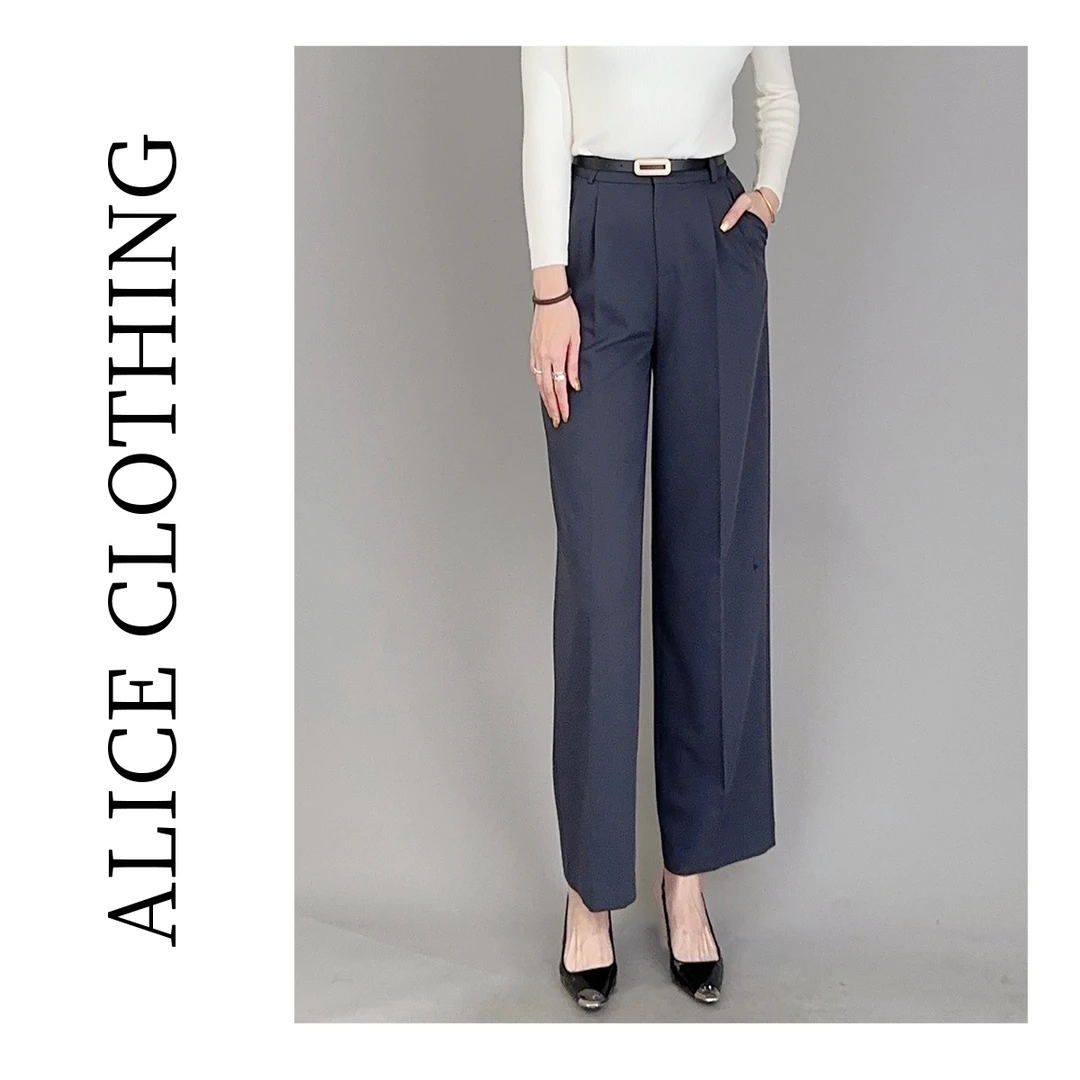 1 ALICE “优雅不费力”阔腿长裤皮质腰带 垂顺显瘦 S621057G