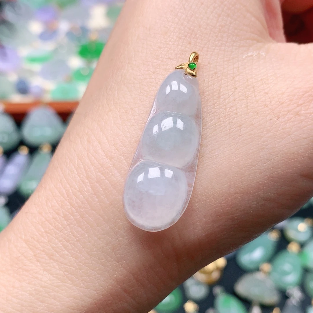 吊坠(不含链)18K金镶嵌翡翠