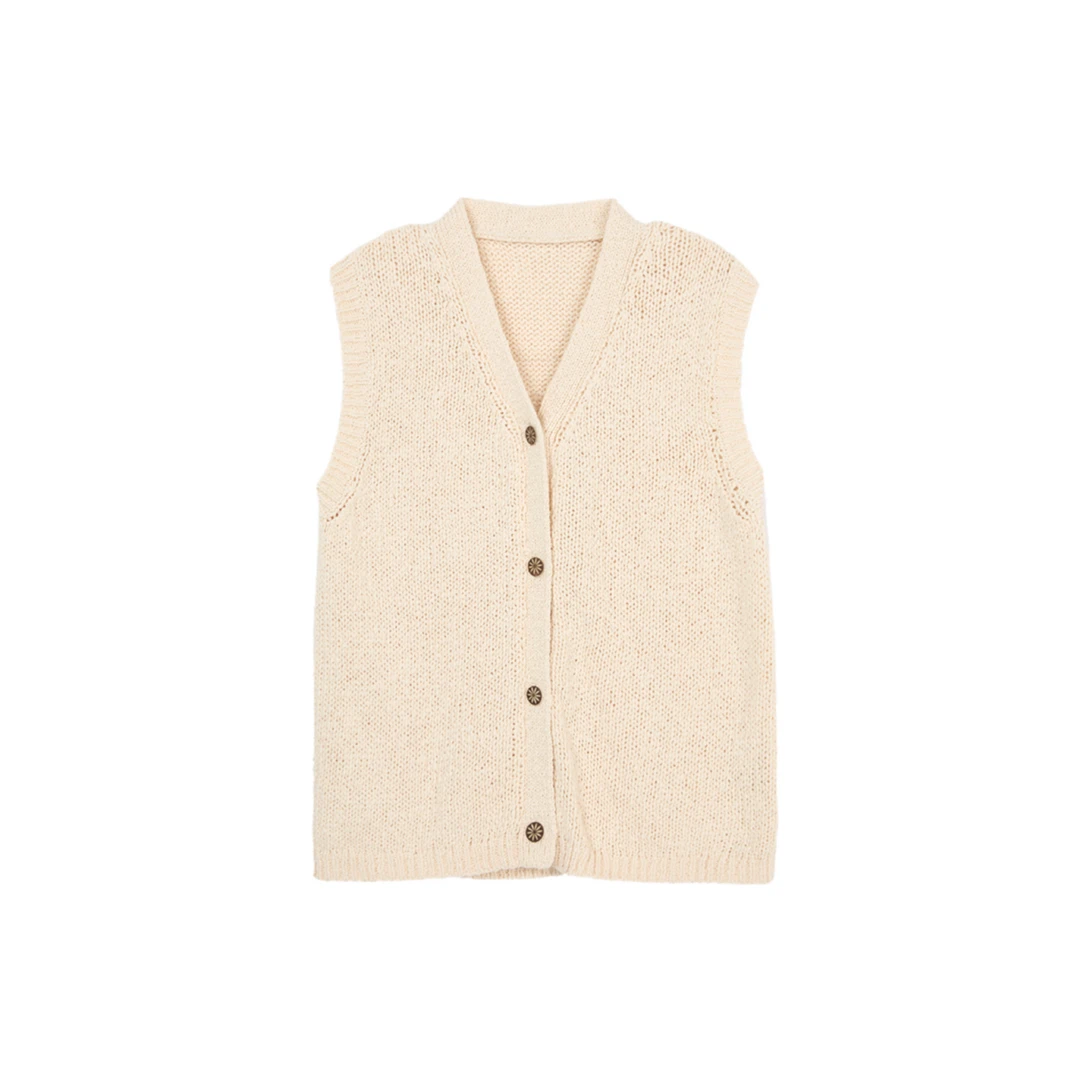 瑞瑞ANNYRUI | 日本进口纱时尚舒适显瘦遮肚全棉V领背心马夹