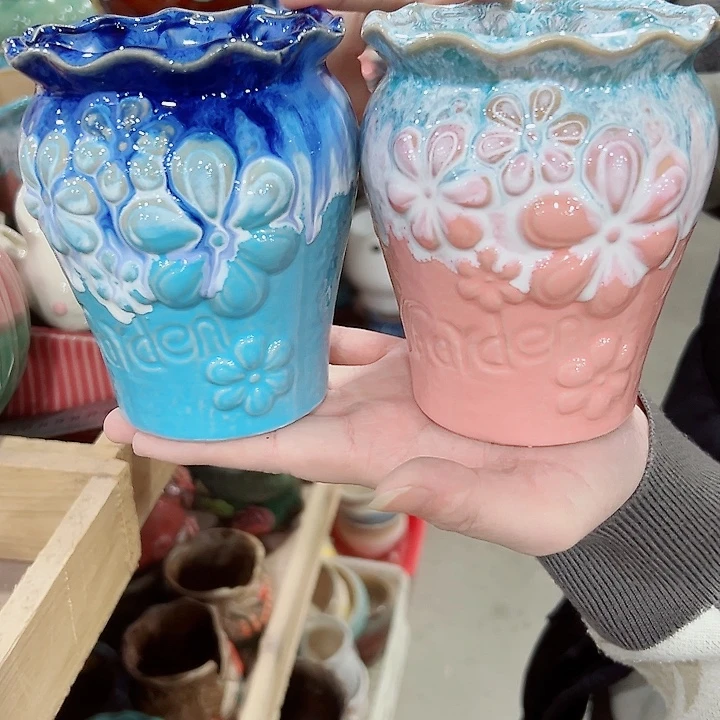 有孔.凑满10元发货多肉陶瓷花盆！