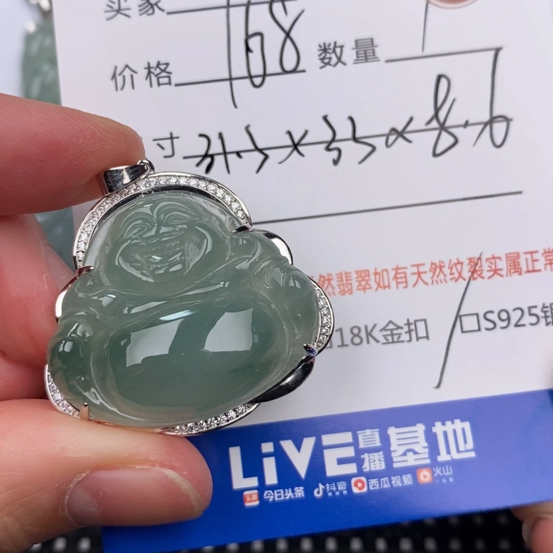 3***6翡翠银S925镶嵌颈饰