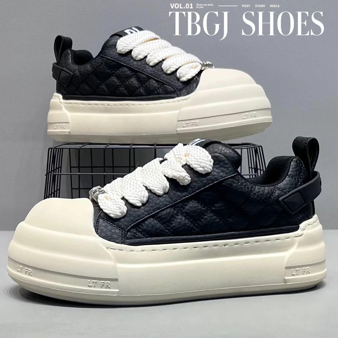 高档男鞋秋冬新款保暖潮流百搭厚底老爹鞋舒适软底增高厚底休闲鞋