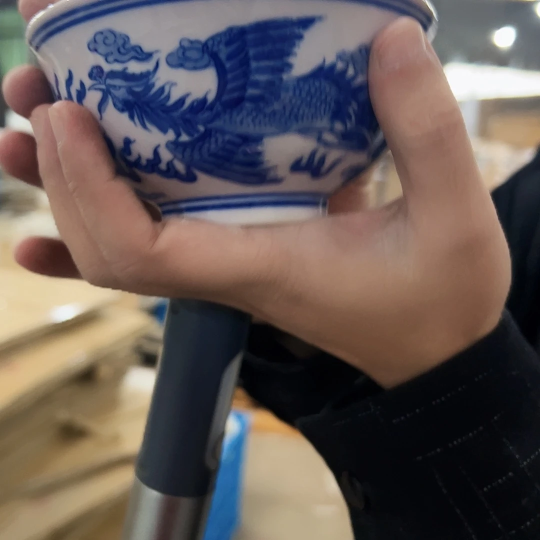摆件景德镇陶瓷红嘻嘻5寸龙凤碗