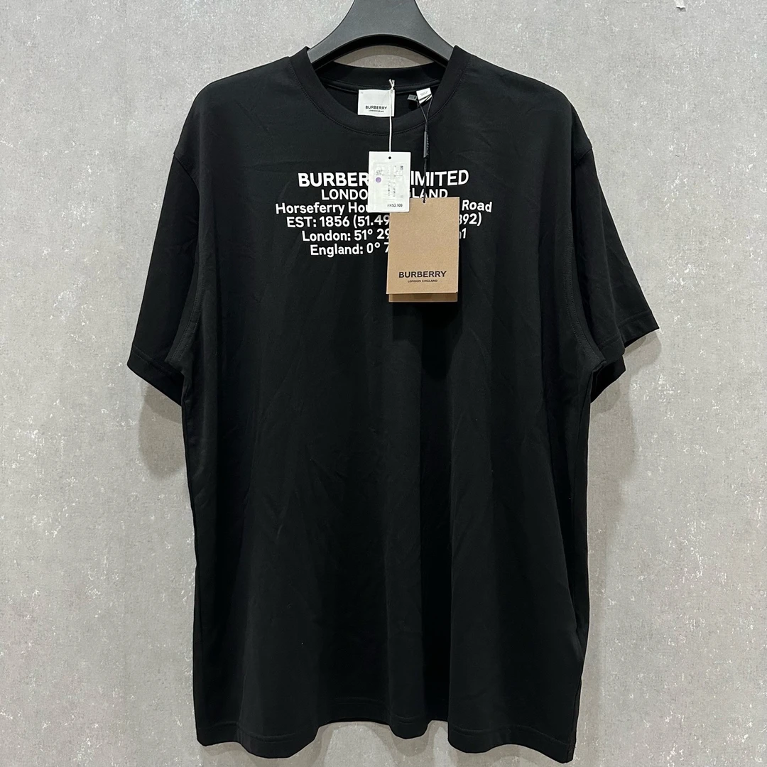 未使用 BURBERRY/博柏利 字母印花圆领宽松短袖M码/004474