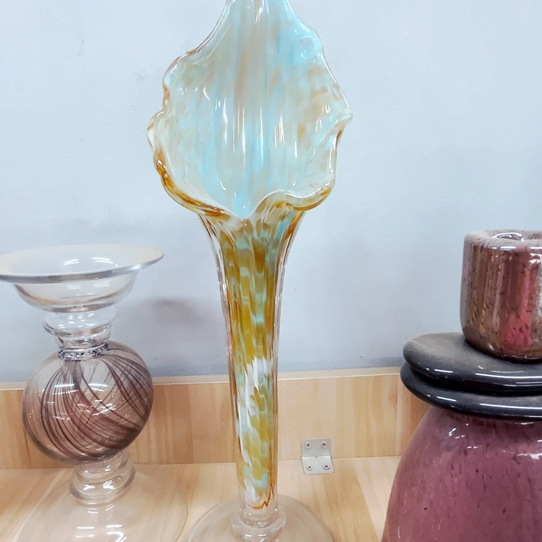 遛***雅琉璃烛台不完美家悦琉璃花瓶花器