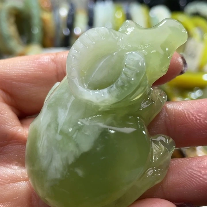岫玉未镶嵌小手把手把
