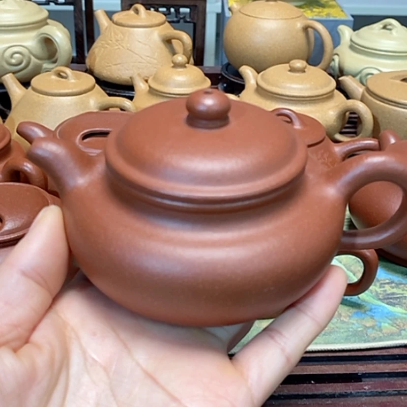 【闪购商品】紫砂茶壶红降坡半手工200毫升