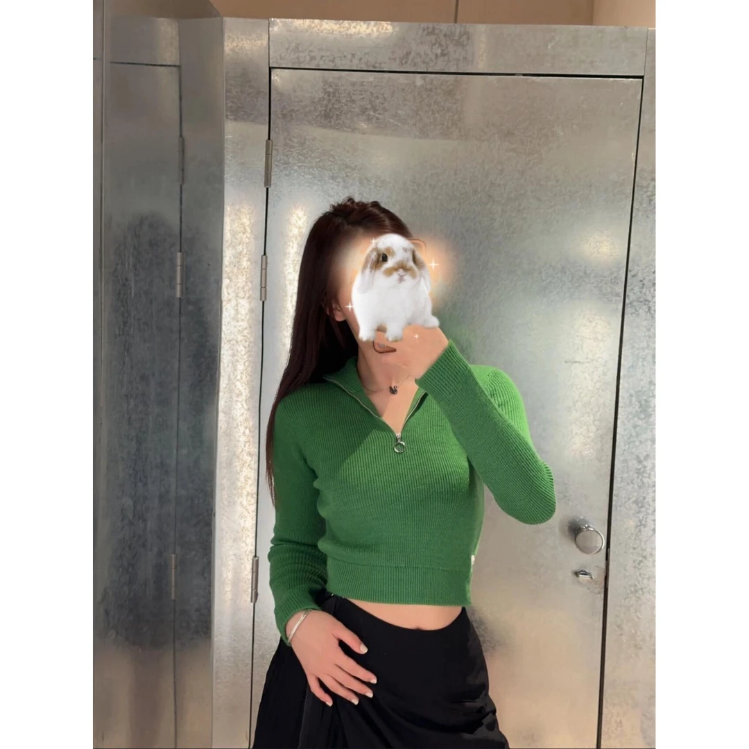老王甄选 秋冬款 时尚修身高领羊毛打底针织衫