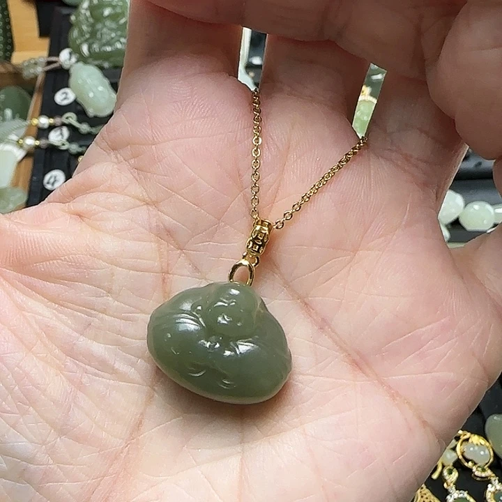 颈饰银S925镶嵌和田玉