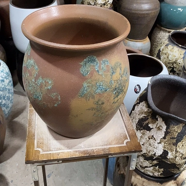 紫砂花盆口24高度30油画888