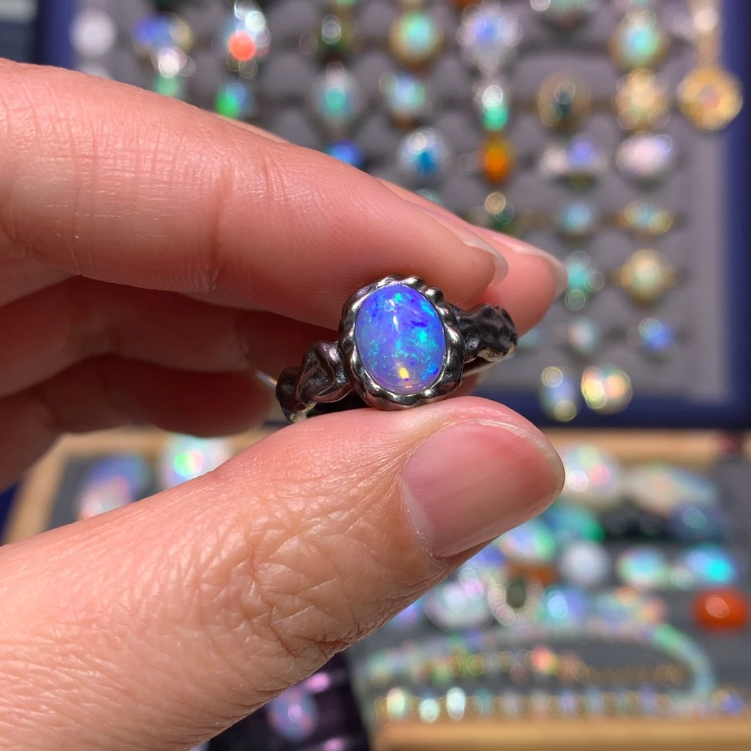 银S925镶嵌欧泊戒指款式