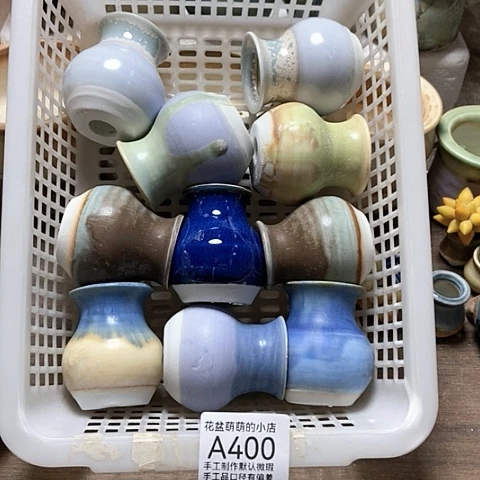 紫砂花盆408微瑕品口径3厘米左右的