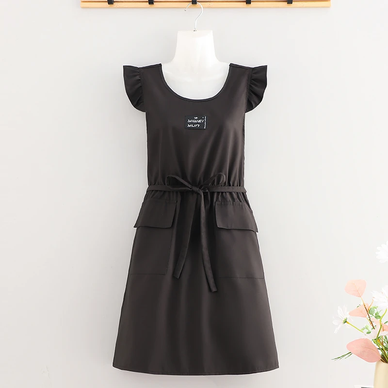 新款ins花边时尚家用厨房围裙防污防油罩衣专用定制工作服法式