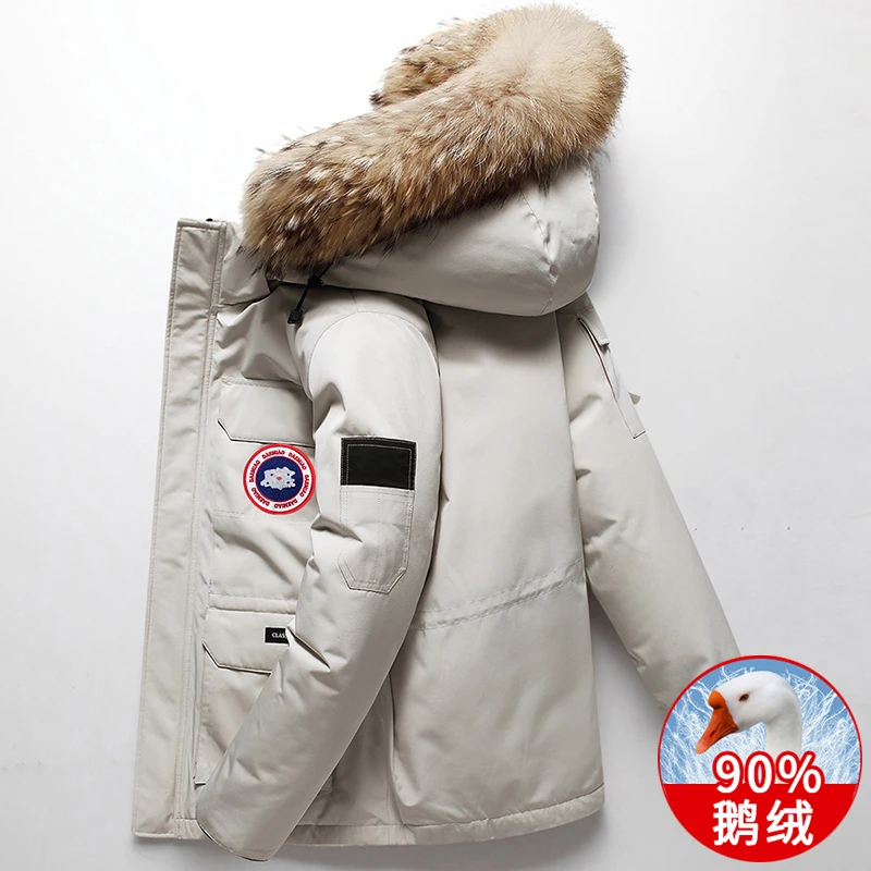 冬季御寒户外工装派克鹅绒服男女款情侣大鹅苗超厚保暖羽绒服外套