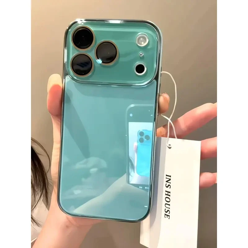 纯色玻璃大视窗适用苹果17手机壳iPhone16Promax苹果15壳14/13p套