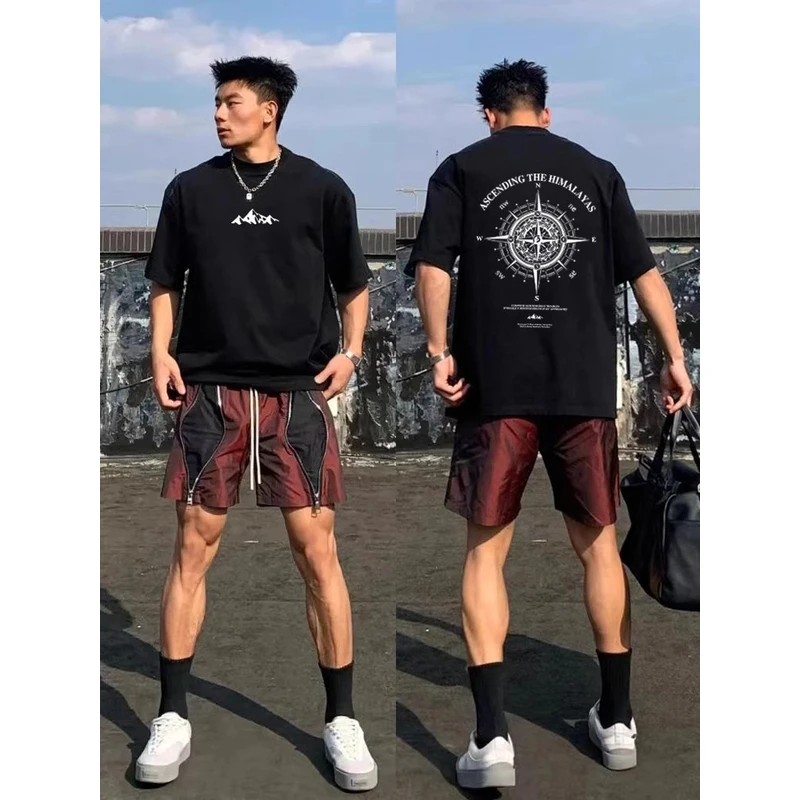 【重磅纯棉】2025新款短袖T恤宽松夏季休闲美式cleanfit简约百搭ins