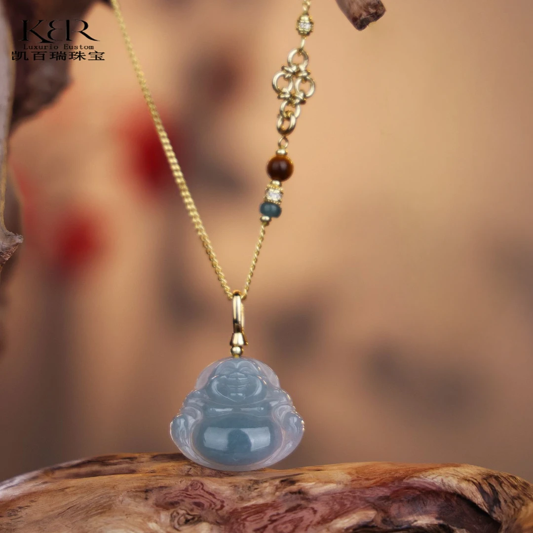 【精选】新款天然A货翡翠佛公吊坠项链挂饰挂坠原KBR1016002