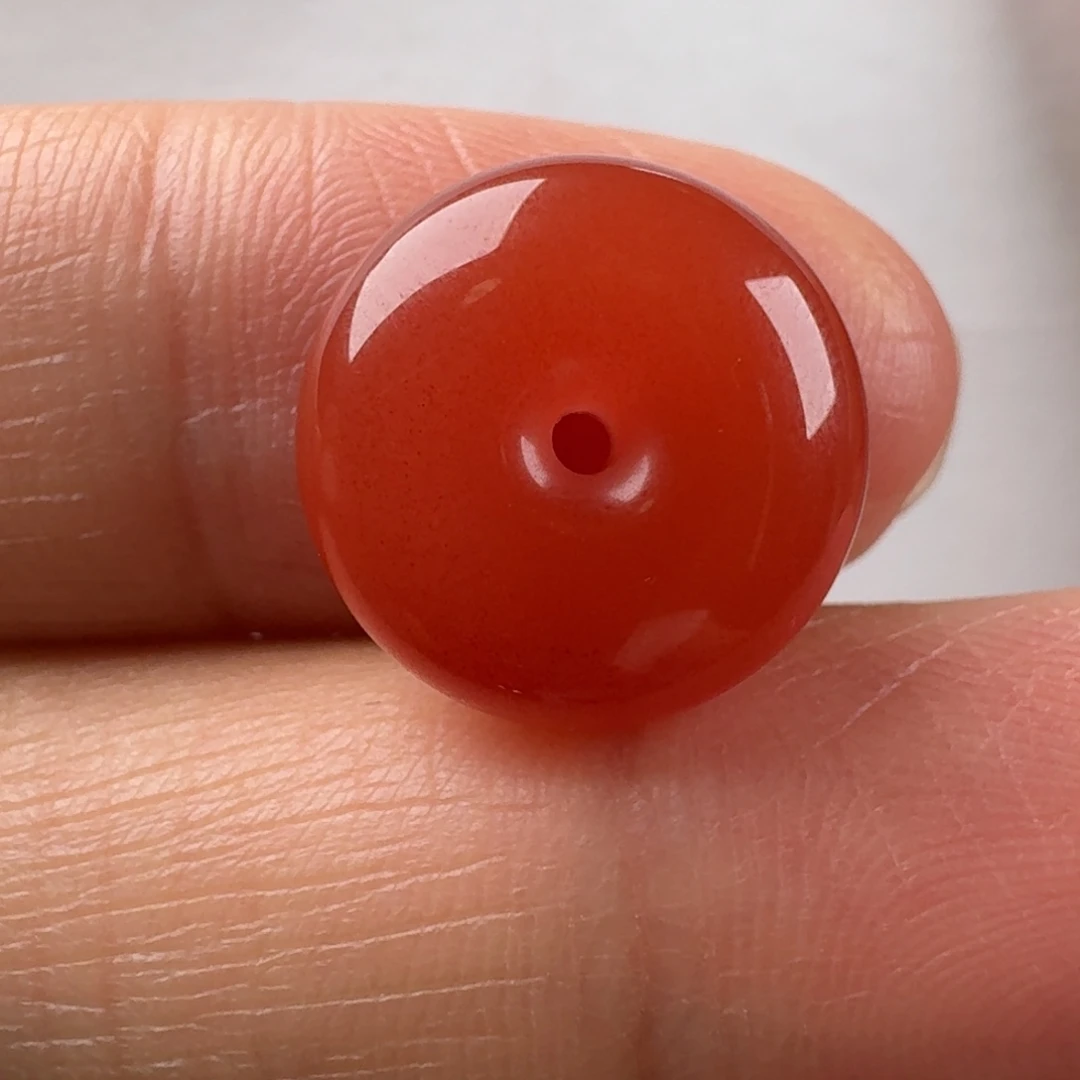 南红玛瑙平安扣13.8*6.7未镶嵌