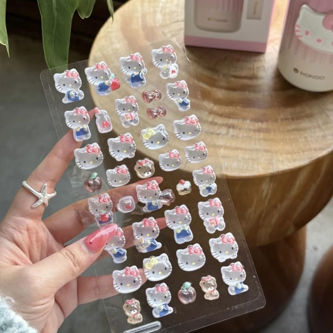 爆款水晶kitty三丽欧库洛米丑鱼高颜值立体空心贴贴浮雕diy手机