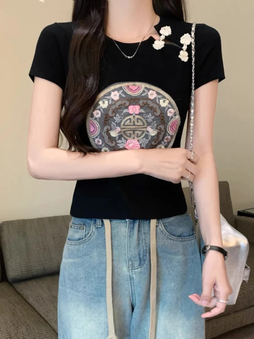 【锦莉精选女装】默认微瑕  no退no换   氛围感短袖显瘦