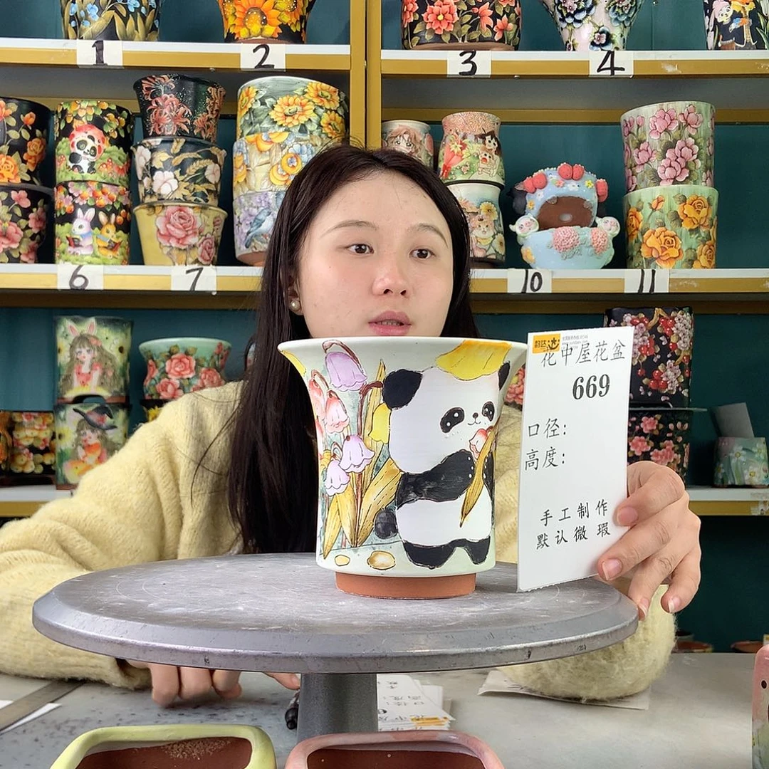 陶景德镇手工花盆669