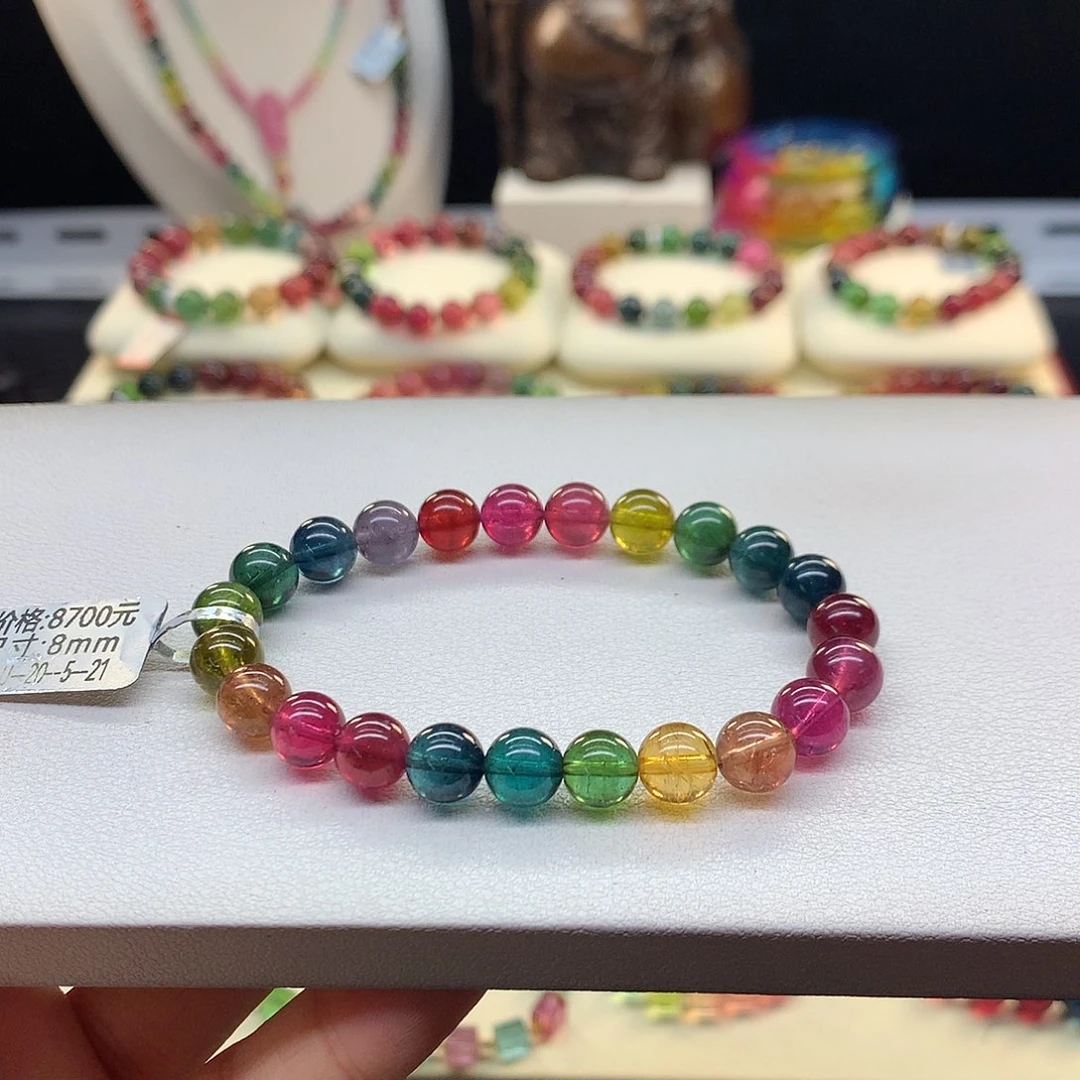 碧玺手串未镶嵌8.2/老矿色标。