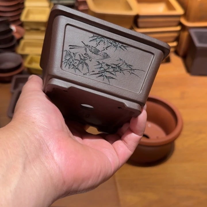 紫砂花盆原矿紫泥