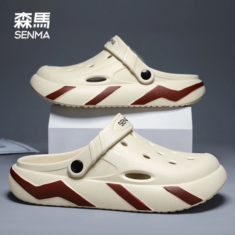 森马洞洞鞋夏季拖鞋男士款2025新款爆款踩屎感情侣增高两穿凉拖鞋