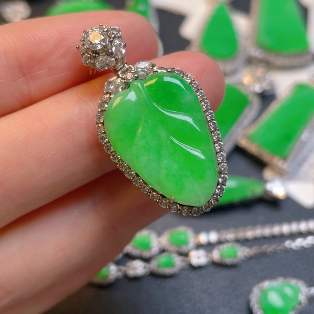 翡翠银S925镶嵌吊坠(不含链)