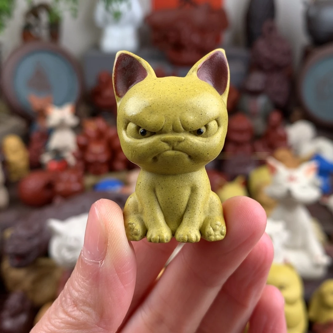 紫砂茶宠迷你旺财小萌狗