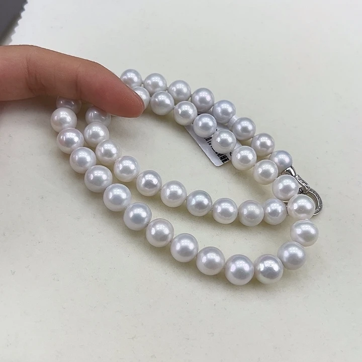 淡水珍珠银S925镶嵌颈饰➕9-10高品极光炫彩