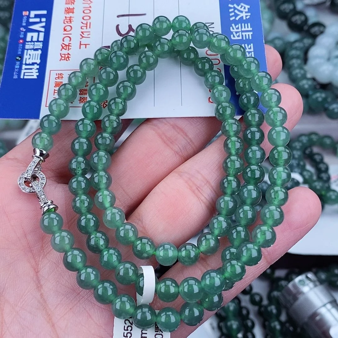 翡翠毛衣链未镶嵌