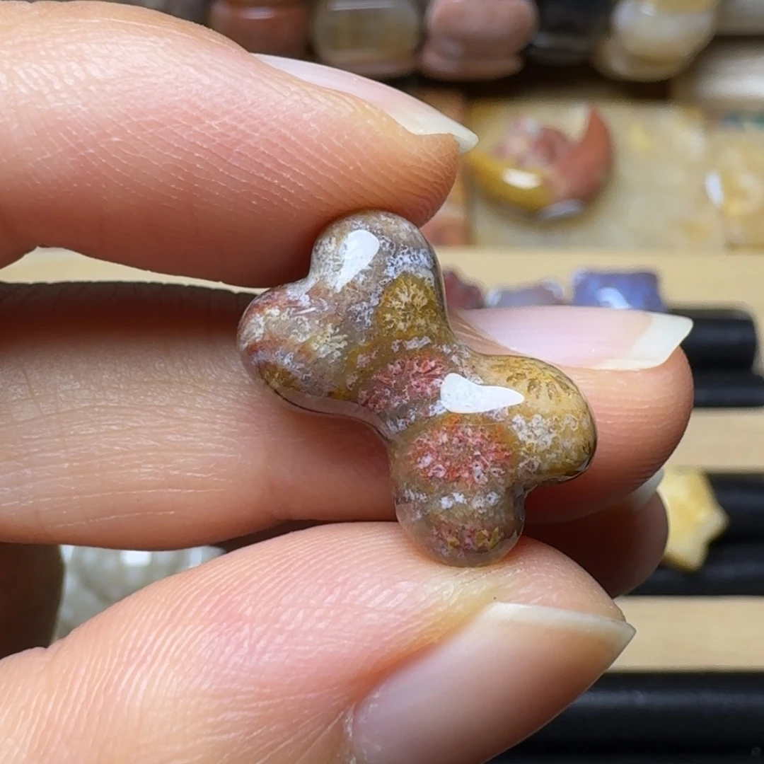 硅化玉彩花，小骨头 通孔未镶嵌