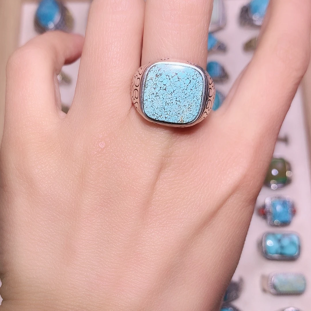 绿松石银S925镶嵌挂件