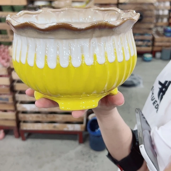 有孔.凑满10元发货多肉陶瓷花盆！