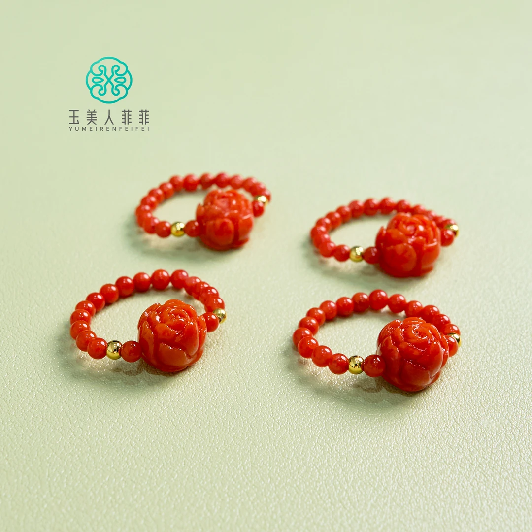 菲菲珠宝好.S925南红戒圈约15mm*多样性发一
