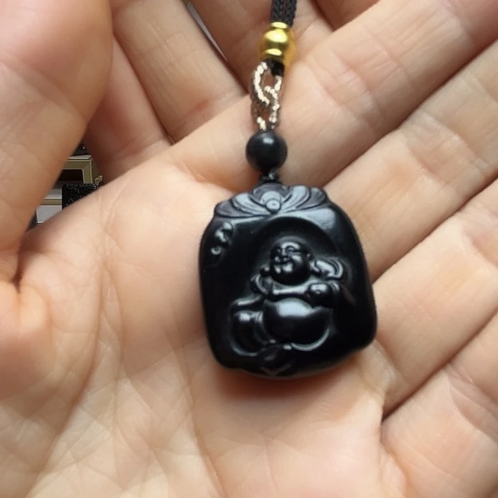 和田玉（墨玉）未镶嵌吊坠(赠链)小佛公