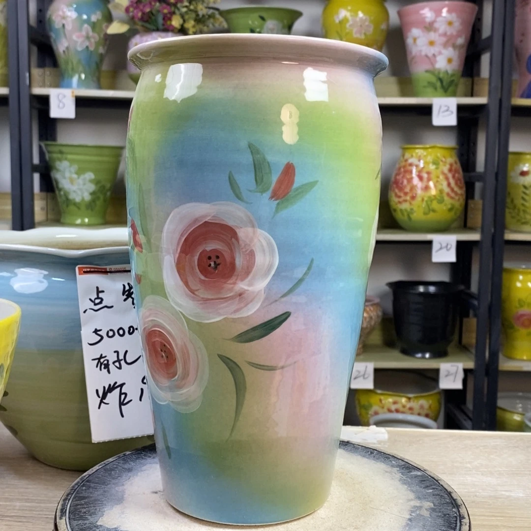 景德镇手工手绘陶瓷花盆