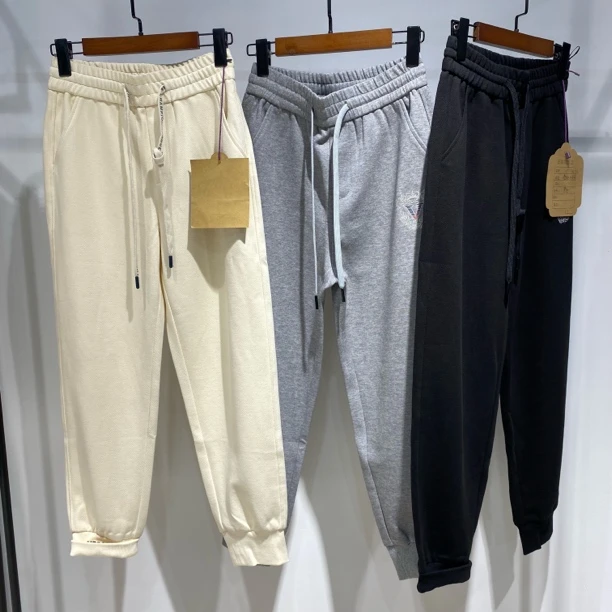 2024女士秋季新款卫裤 115舒适时尚休闲宽松潮流松紧腰直筒针织