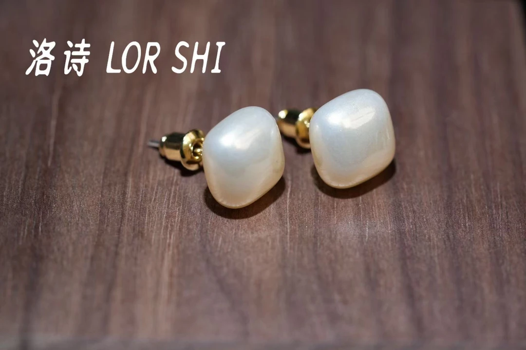 925银仿珍珠耳饰 洛尔诗LOR SHI 黄铜锆石耳饰【香槟绮梦】高级方形