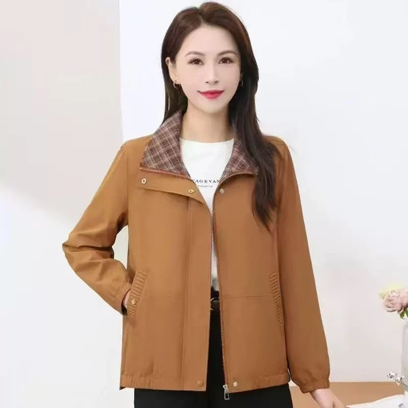 8457-H妈妈春秋外套夹克新款中年女装气质时尚上衣常客隆