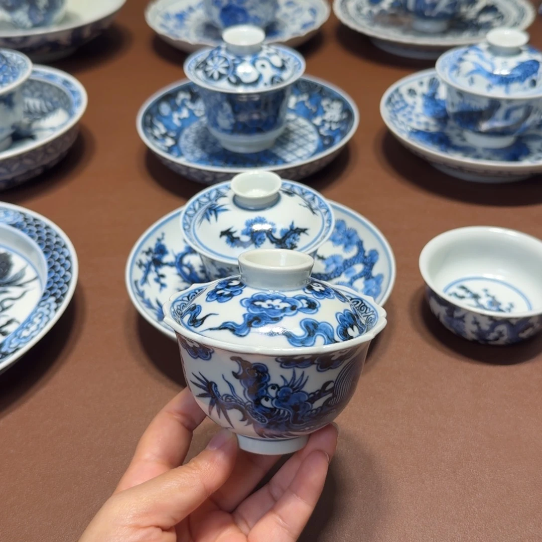 手工手绘茶具盖碗