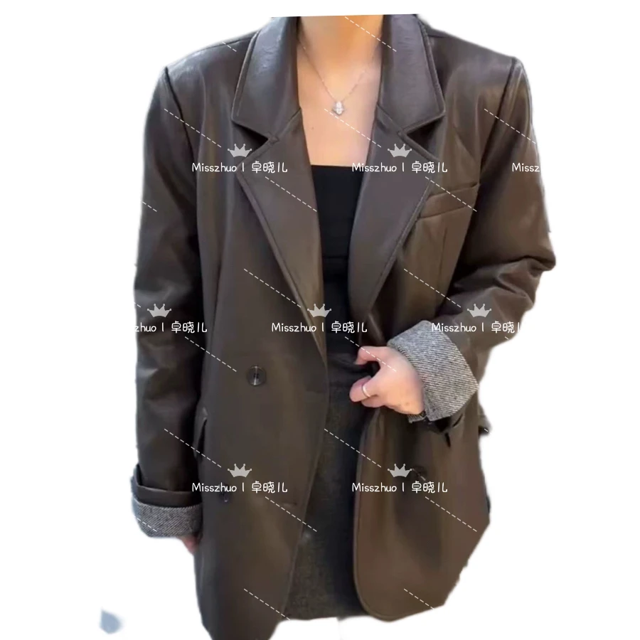 Miss zhuo｜卓晓儿 加羽羽皮衣短款百搭女士冬时尚