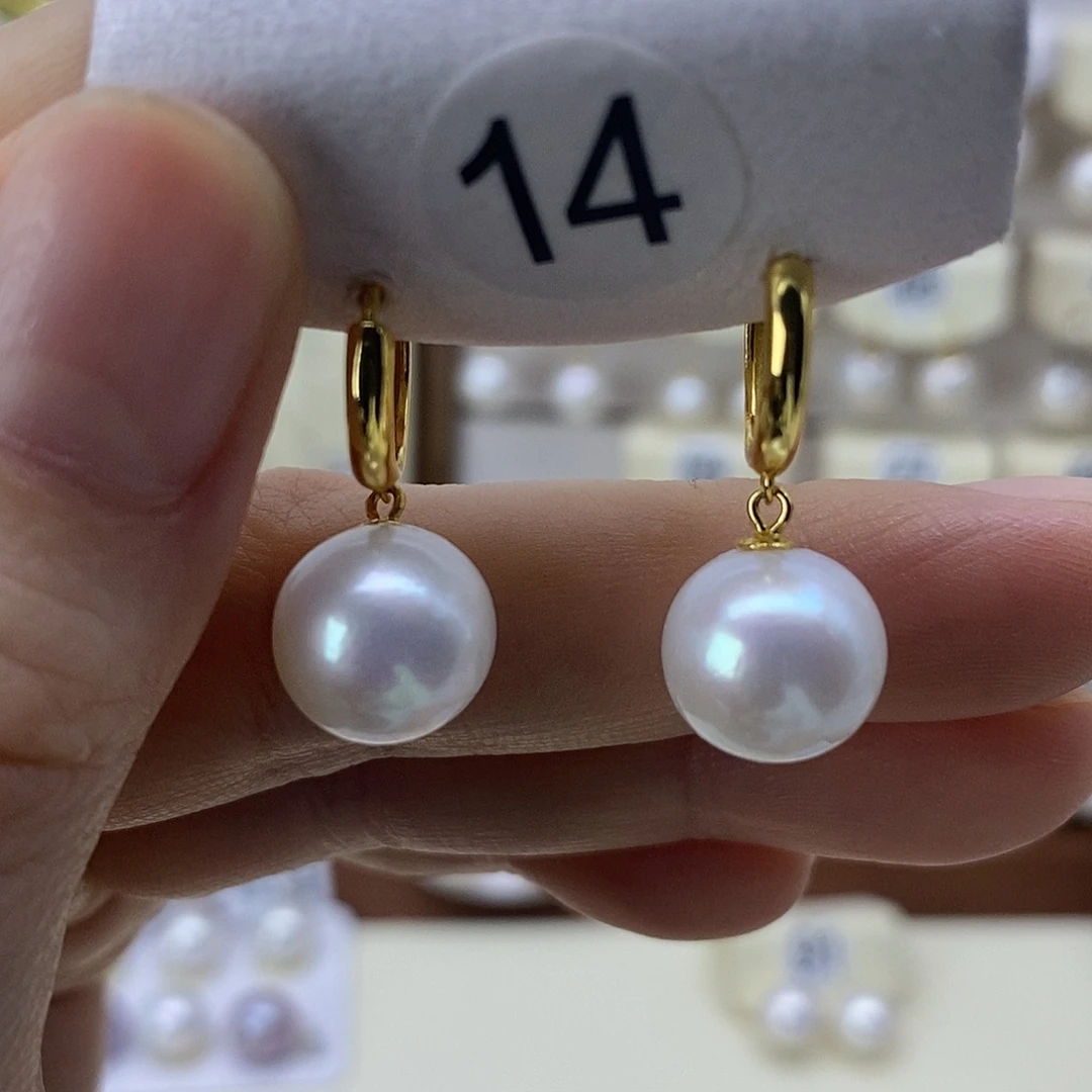 银S925镶嵌耳饰淡水珍珠