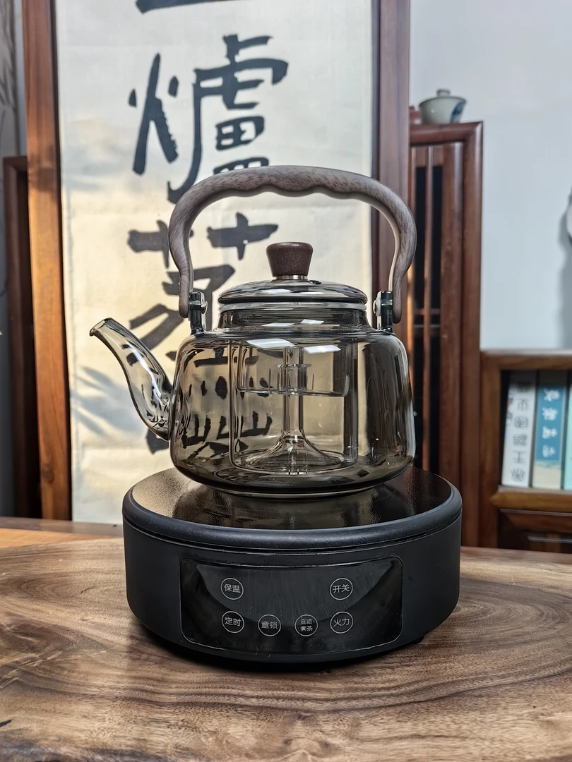 2（工厂首发）黑横硕1500W电陶炉+悦纳斯1200ml蒸煮如意壶高硼硅