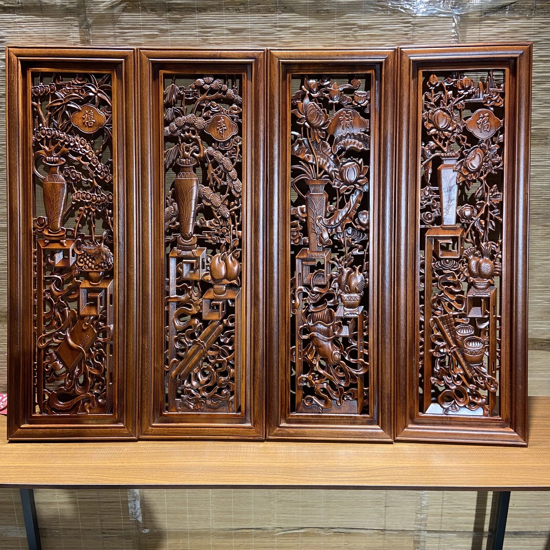 东阳木雕博古花瓶