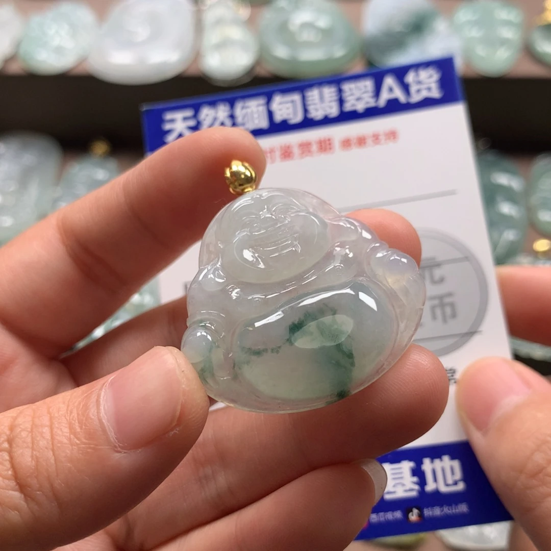 翡翠18K金镶嵌颈饰天然翡翠